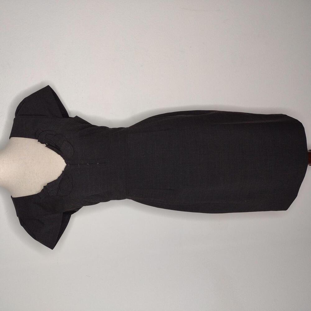 NWT Rebecca Taylor Women's Dark Gray Melange/Ruffle Dress Size 8